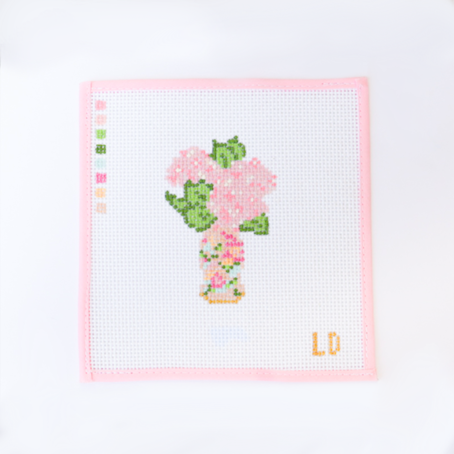 Pink Hydrangea Ginger Jar Canvas